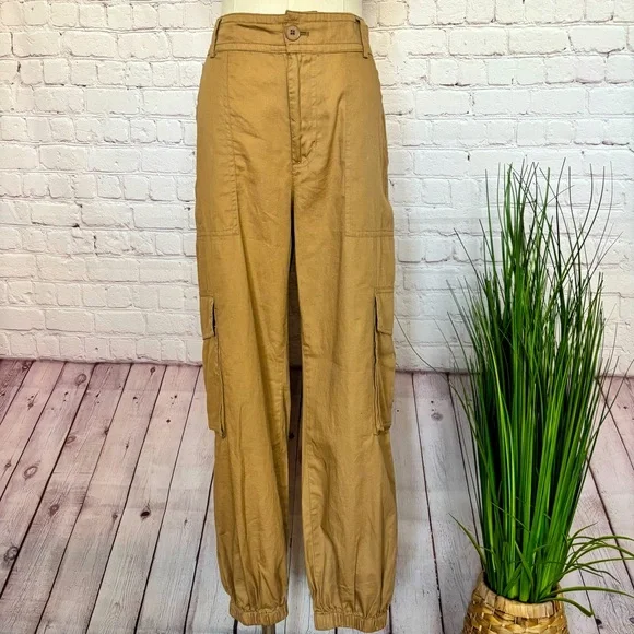 FOR THE REPUBLIC Cotton Khaki Cargo Jogger Pants--M - Picture 8 of 16